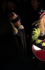 MADONNA Performs Acoustic Songs at Washington Square Park in New York 11/07/2016