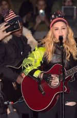 MADONNA Performs Acoustic Songs at Washington Square Park in New York 11/07/2016