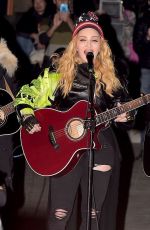 MADONNA Performs Acoustic Songs at Washington Square Park in New York 11/07/2016