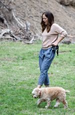 MINKA KELLY Out with Her Dog in Los Angeles 11/01/2016