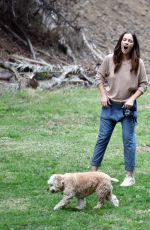 MINKA KELLY Out with Her Dog in Los Angeles 11/01/2016