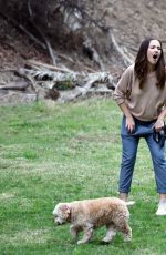 MINKA KELLY Out with Her Dog in Los Angeles 11/01/2016