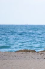 NATASHA POLY on the Set of a Photoshoot on the Beach in Miami 11/03/2016