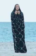 NATASHA POLY on the Set of a Photoshoota at a Beach in Miami 11/06/2016