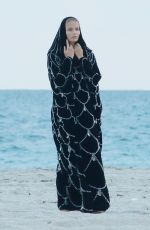 NATASHA POLY on the Set of a Photoshoota at a Beach in Miami 11/06/2016