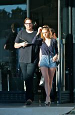 NICOLA PELTZ in Jeans Shorts at Barney