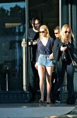NICOLA PELTZ in Jeans Shorts at Barney