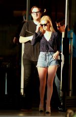 NICOLA PELTZ in Jeans Shorts at Barney