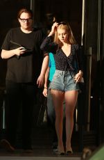 NICOLA PELTZ in Jeans Shorts at Barney