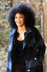 PEARL THUSI on the Set of Quantico in New York 11/04/2016