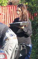 Pregnant MILA KUNIS Arrives at Her Home in Studio City 11/23/2016