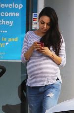 Pregnant MILA KUNIS Out and About in Studio City 11/15/2016