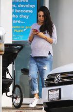 Pregnant MILA KUNIS Out and About in Studio City 11/15/2016