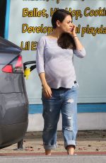 Pregnant MILA KUNIS Out and About in Studio City 11/15/2016