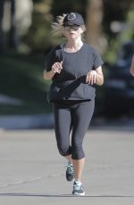 REESE WITHERSPOON in Tight Out Jogging in Brentwood 11/10/2016