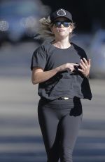 REESE WITHERSPOON in Tight Out Jogging in Brentwood 11/10/2016
