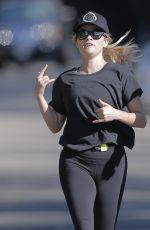 REESE WITHERSPOON in Tight Out Jogging in Brentwood 11/10/2016