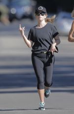 REESE WITHERSPOON in Tight Out Jogging in Brentwood 11/10/2016