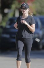 REESE WITHERSPOON in Tight Out Jogging in Brentwood 11/10/2016