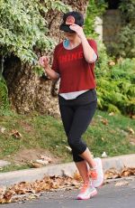 REESE WITHERSPOON Out Jogging in Brentwood 11/17/2016