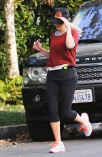 REESE WITHERSPOON Out Jogging in Brentwood 11/17/2016