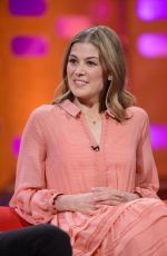 ROSAMUND PIKE on the Set of Graham Norton Show in London 11/11/2016