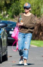 SARAH MICHELLE GELLAR in Ripped Jeans Out in Los Angeles 11/13/2016