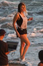 STACY FERGIE FERGUSON on the Set of a Music Video in Malibu Beach 11/14/2016
