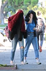 SUKI and IMMY WATERHOUSE with No Makeup Arrives at a Salon in West Hollywood 11/09/2016
