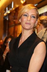 UMA THURMAN at Printemps Haussmann Store Christmas Opening in Paris 11/04/2016