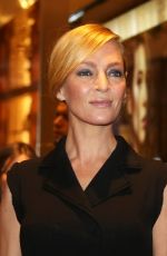 UMA THURMAN at Printemps Haussmann Store Christmas Opening in Paris 11/04/2016