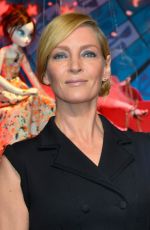 UMA THURMAN at Printemps Haussmann Store Christmas Opening in Paris 11/04/2016