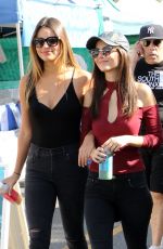 VICTORIA JUSTICE and MADISON REED at Farmers Market in Los Angeles 11/06/2016