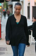 ZOE SALDANA Leaves Au Fudge in West Hollywood 11/25/2016