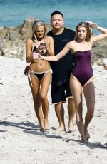AMANDA KAYLOR and CALLIE CATTANEO in Bikinis on the Beach in Miami 12/15/2016