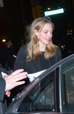 AMANDA SEYFRIED Night Out in New York 12/01/2016
