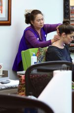 ASHLEY GREENE at a Nail Salon in Los Angeles 12/15/2016