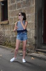 ASHLEY GREENE in Denim Shorts at Sake Restaurant in Sydney 12/30/2016
