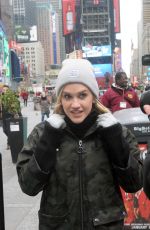 ASHLEY ROBERTS at Times Square in New York 12/08/2016