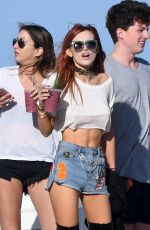 BELLA THORNE in Jeans Shorts Out on the Beach in Miami 12/18/2016