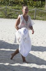 CHLOE GREEN with Friends at a Beach in Miami 12/29/2016