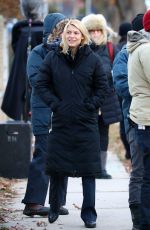 CLAIRE DANES on the Set of 