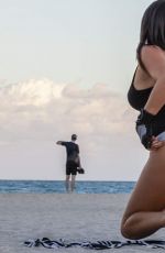 CLAUDIA ROMANI Works Out at a Beach in Miami 12/07/2016