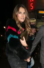 ELIZABETH HURLEY Out for Dinner in London 12/08/2016