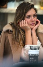 ELIZABETH OLSEN at Alfreds Coffee in West Hollywood 12/15/2016