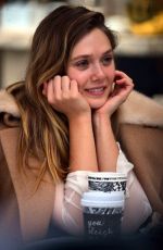 ELIZABETH OLSEN at Alfreds Coffee in West Hollywood 12/15/2016