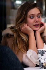 ELIZABETH OLSEN at Alfreds Coffee in West Hollywood 12/15/2016