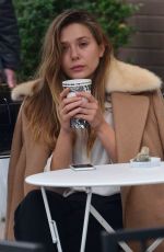 ELIZABETH OLSEN at Alfreds Coffee in West Hollywood 12/15/2016