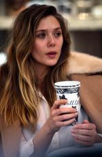 ELIZABETH OLSEN at Alfreds Coffee in West Hollywood 12/15/2016