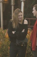 ELLE FANNING and a Friend Out for Dinner in Los Angeles 12/17/2016